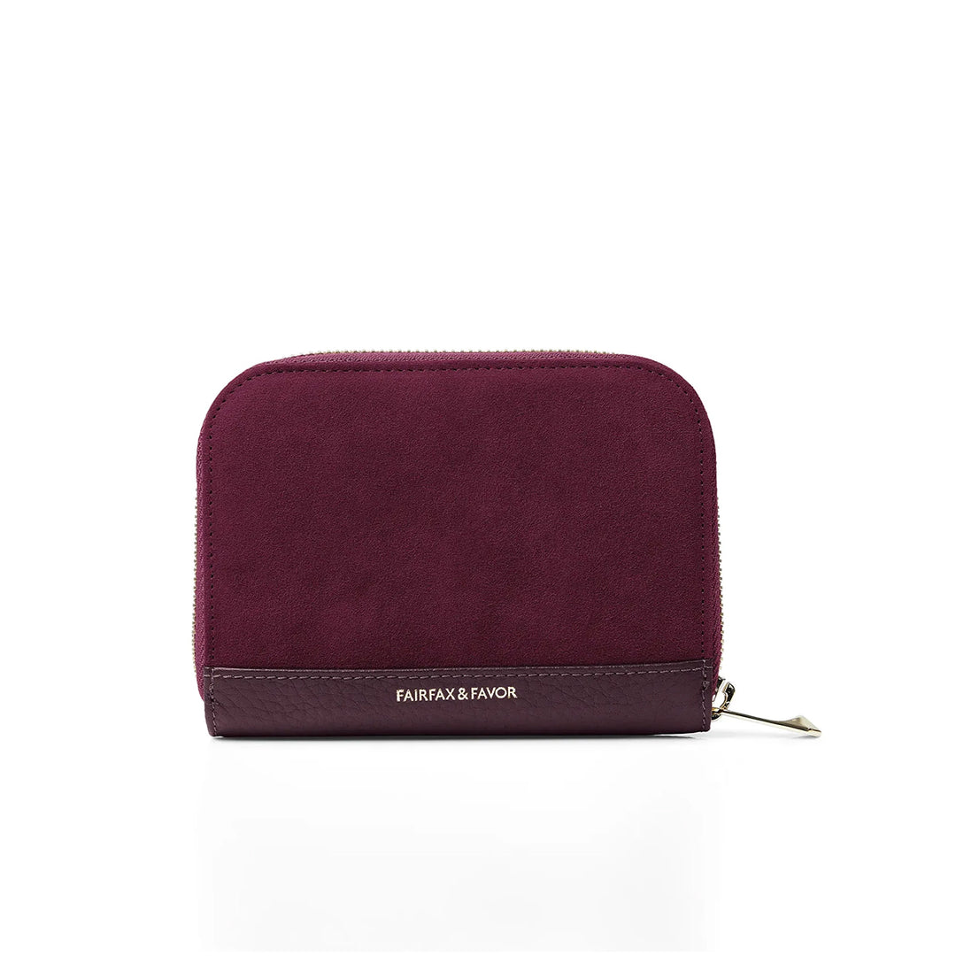 Fairfax & Favor Limited Edition Elderberry Suede Mini Salisbury Purse