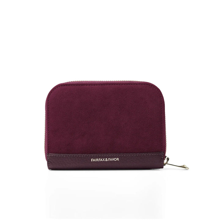 Fairfax & Favor Limited Edition Elderberry Suede Mini Salisbury Purse