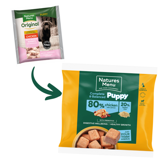 Natures Menu Nuggets 80/20 Puppy Chicken & Salmon With Grain 1kg