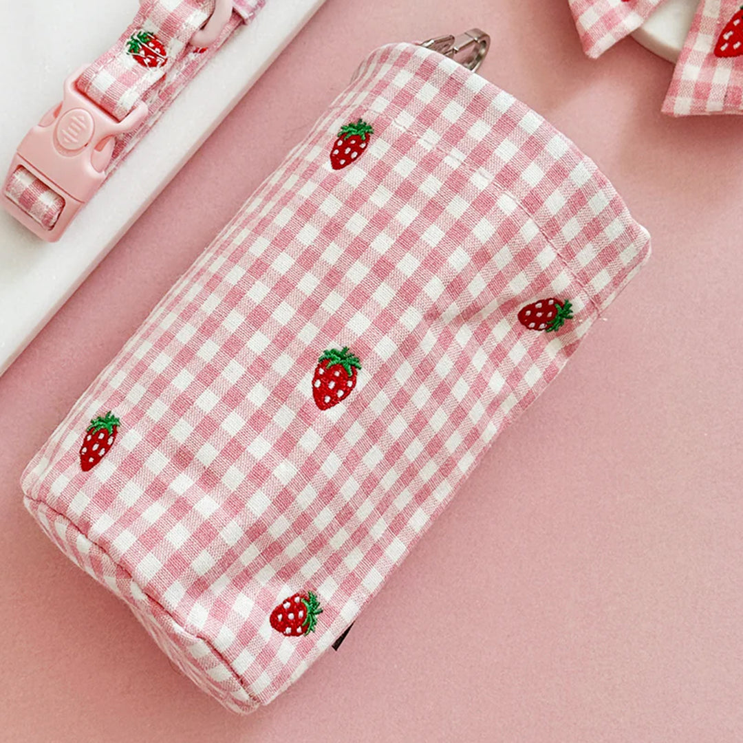 Cocopup Dog Strawberry Picnic Pup Drawstring Treat Pouch
