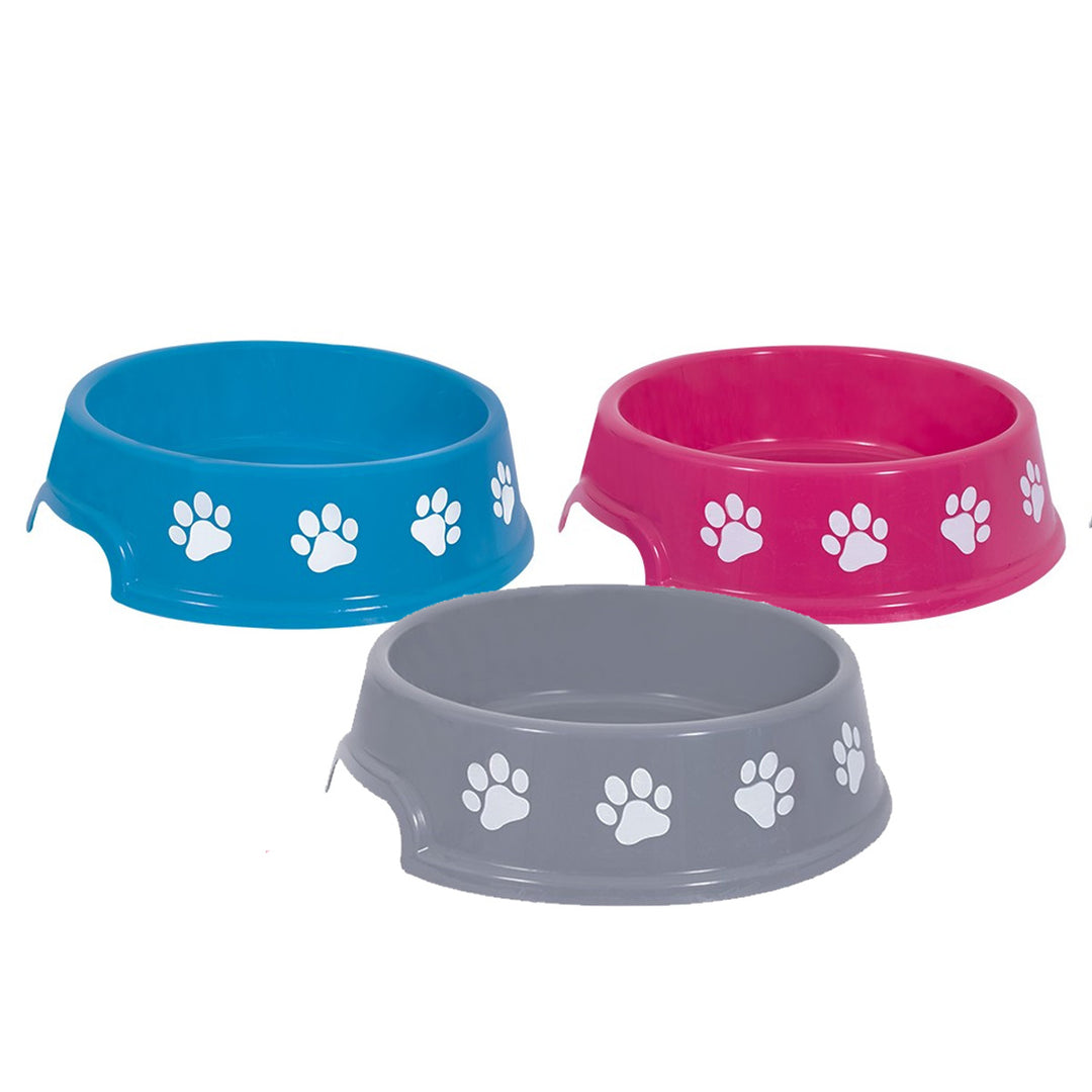 Smart Choice Plastic Printed Paw Print Pet Bowl