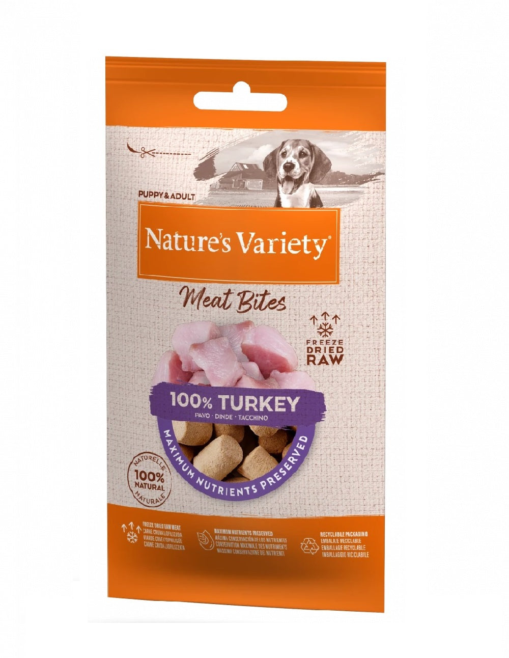 Natures Variety Pure Freeze Dried Meat Bites Turkey 20g