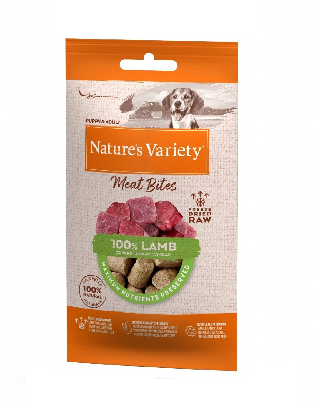 Natures Variety Pure Freeze Dried Meat Bites Lamb 20g 20g