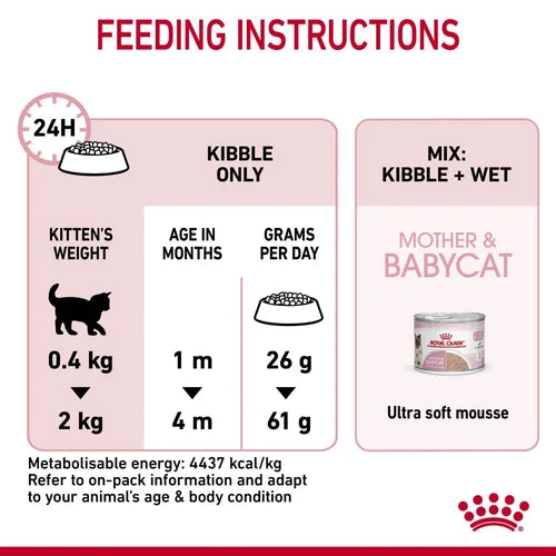 Royal canin mother and top baby dry cat food