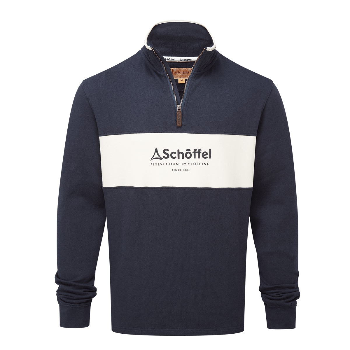 美良品 Schoffel 
 オーストリアチームモデル
フリースパーカー Schoffel Mens Trencrom 1/4 Zip - Navy/Stone | Millbry Hill