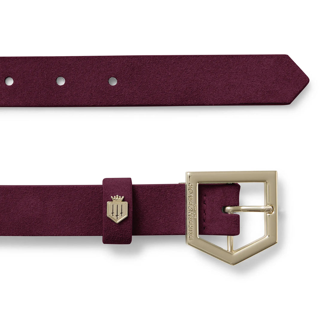 Fairfax & Favor Limited Edition Elderberry Suede Sennowe Belt
