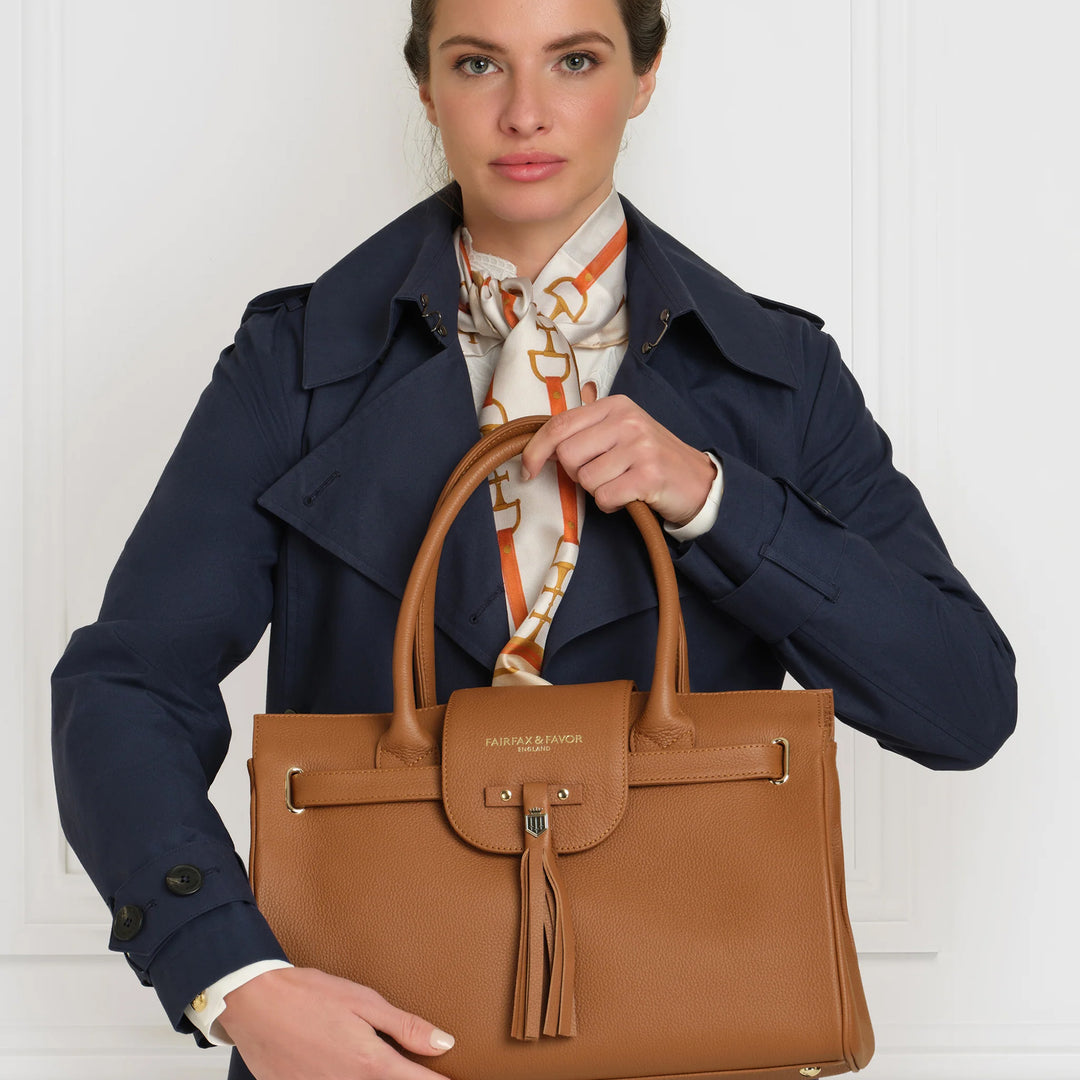 Fairfax & Favor Ladies Windsor Pebbled Tan Leather Handbag