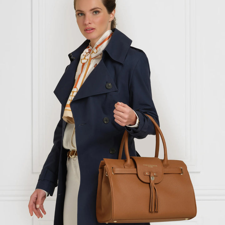 Fairfax & Favor Ladies Windsor Pebbled Tan Leather Handbag