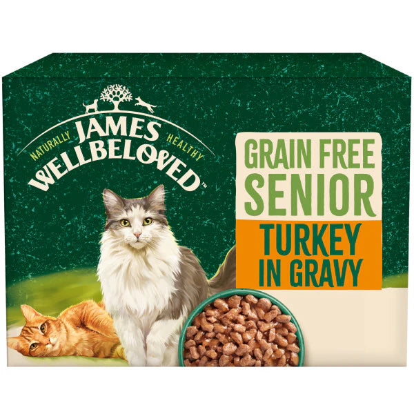 James Wellbeloved Senior Cat Grain Free Pouches with Turkey