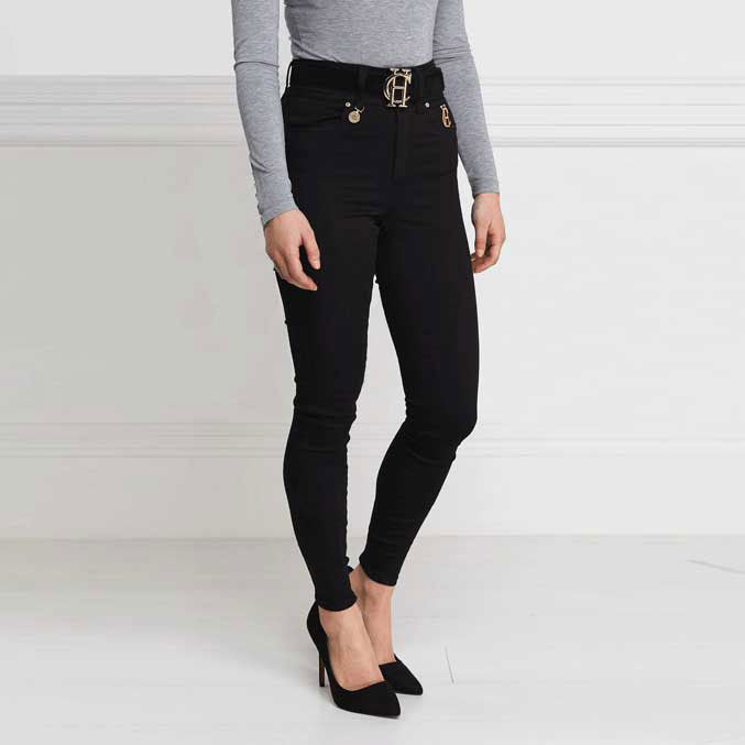 The Holland Cooper Ladies Petite Jodhpur Jeans in Black#Black