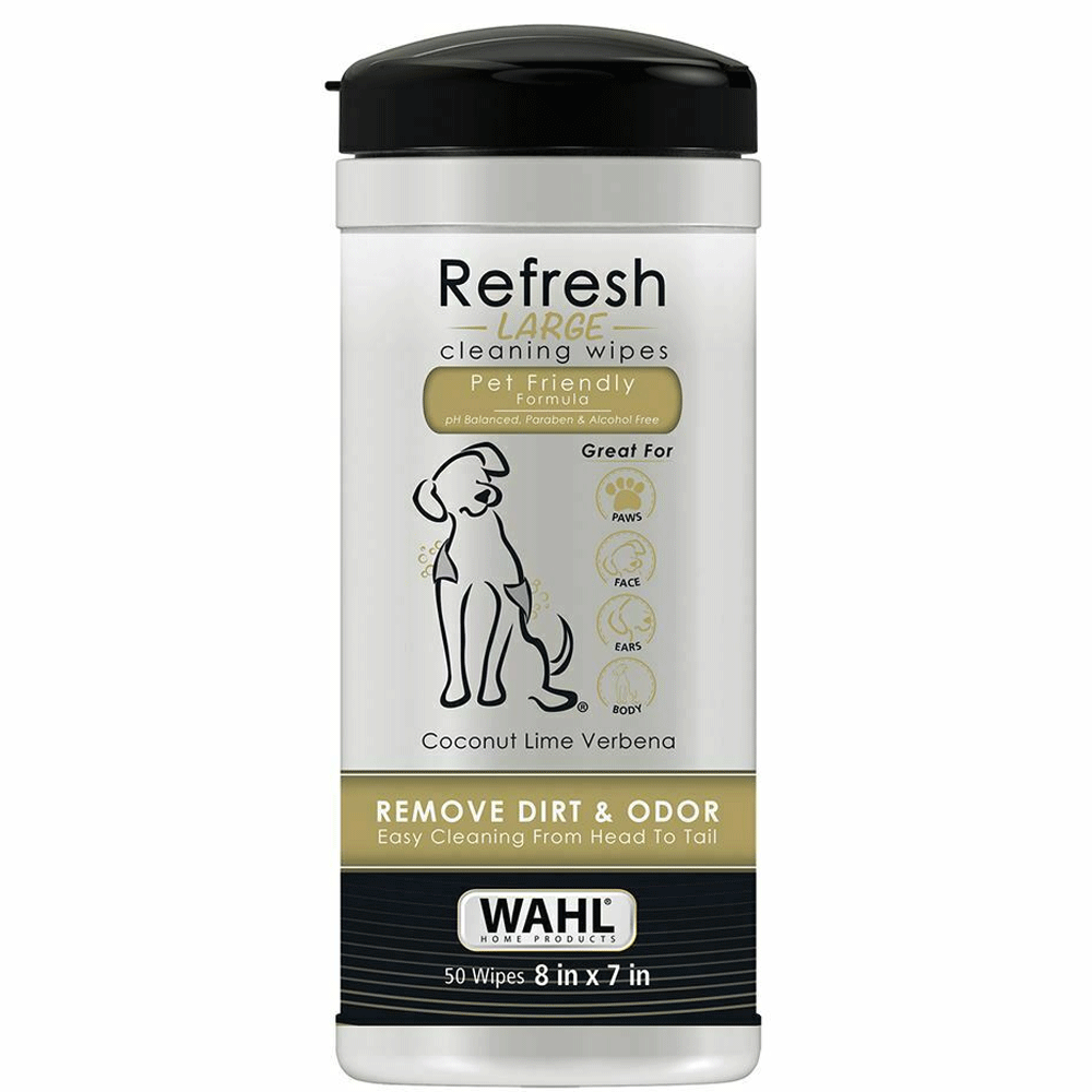 Wahl Dog Refresh Cleaning Wipes Coconut Lime Verbena x50