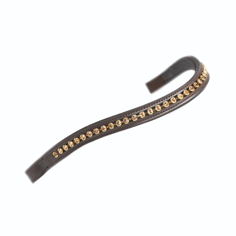 The Shires Aviemore Large Diamante Browband in Brown#Brown