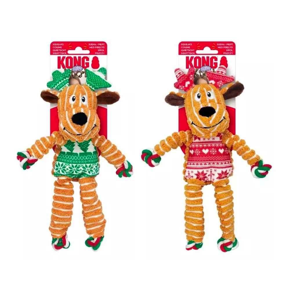 KONG Holiday Floppy Knots Reindeer Dog Toy
