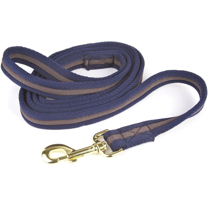 The Hy Soft Webbing Two-Tone Lead Rein in Navy#Navy