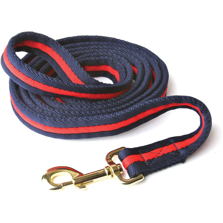 The Hy Soft Webbing Two-Tone Lead Rein in Red#Red
