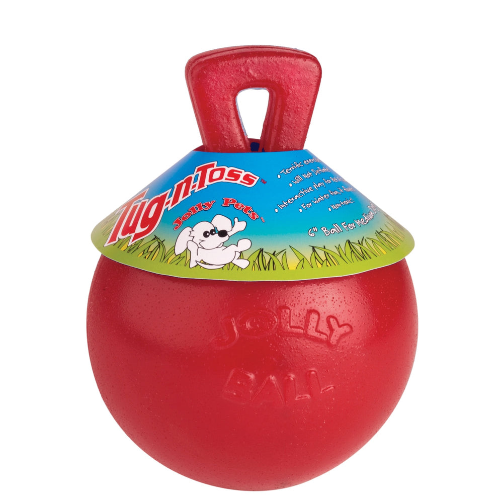 The Jolly Ball Tug-N-Toss Dog Toy in Red#Red