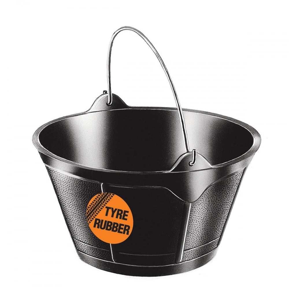 The Red Gorilla Tyre Rubber Feed Bucket in Black#Black