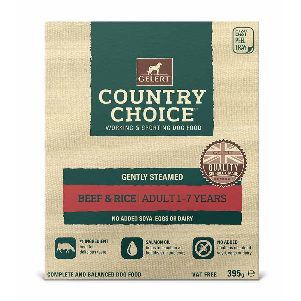 Gelert Country Choice Dog Food with Beef & Rice (10x395g Trays) 10 x 395g