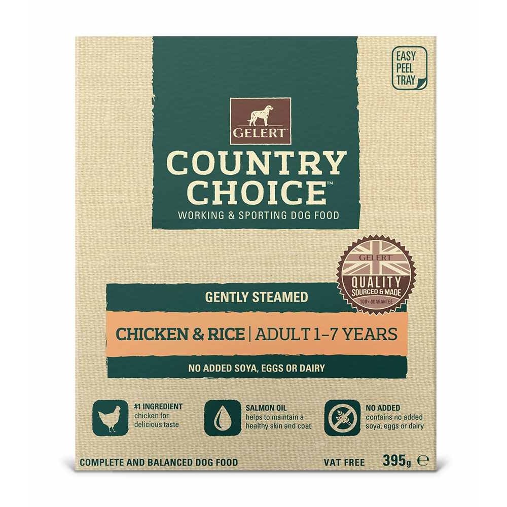 Gelert Country Choice Dog Food with Chicken & Rice (10x395g Trays) 10 x 395g