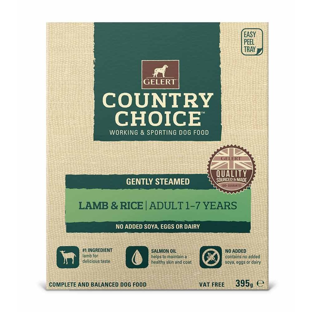 Gelert Country Choice Dog Food with Lamb & Rice (10x395g Trays) 10 x 395g
