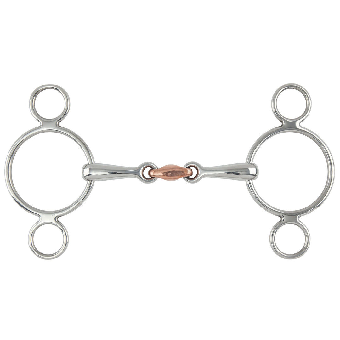 Shires Two Ring Copper Lozenge Gag 4.5 inch