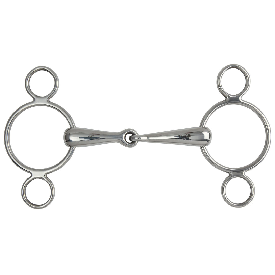 Shires Hollow Mouth Two Ring Gag 4.5 inch