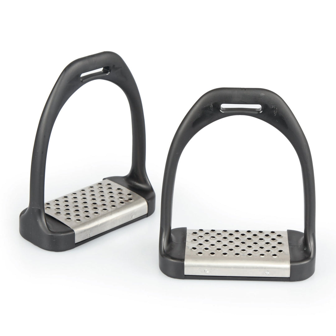 The Shires Stirrup Irons With Metal Tread in Black#Black