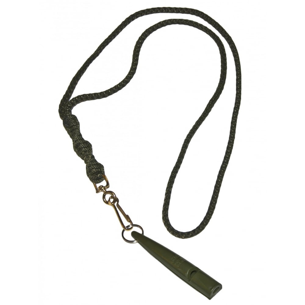 The Whistle Set Olive Barley Twist Lanyard & Dog Whistle in Green#Green