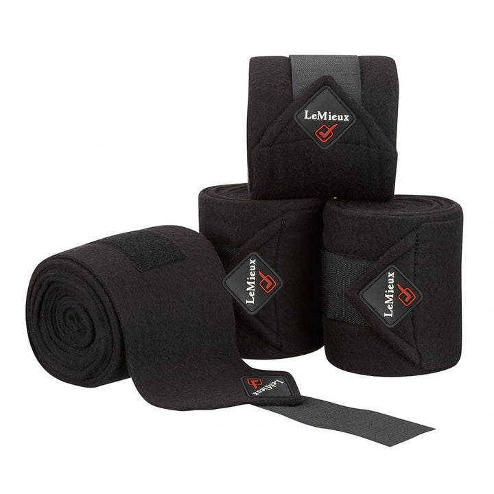 The LeMieux Set of 4 Luxury Polo Bandages in Black#Black