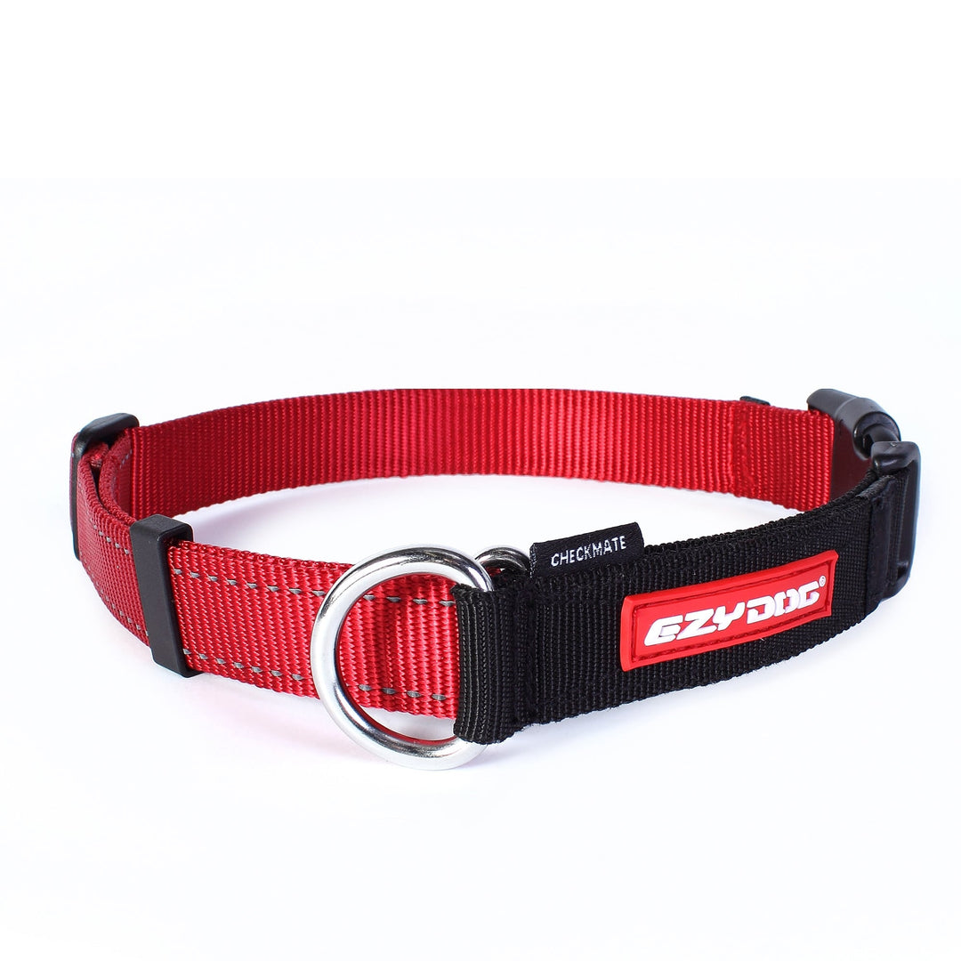 The EzyDog Check Mate Dog Collar in Red#Red