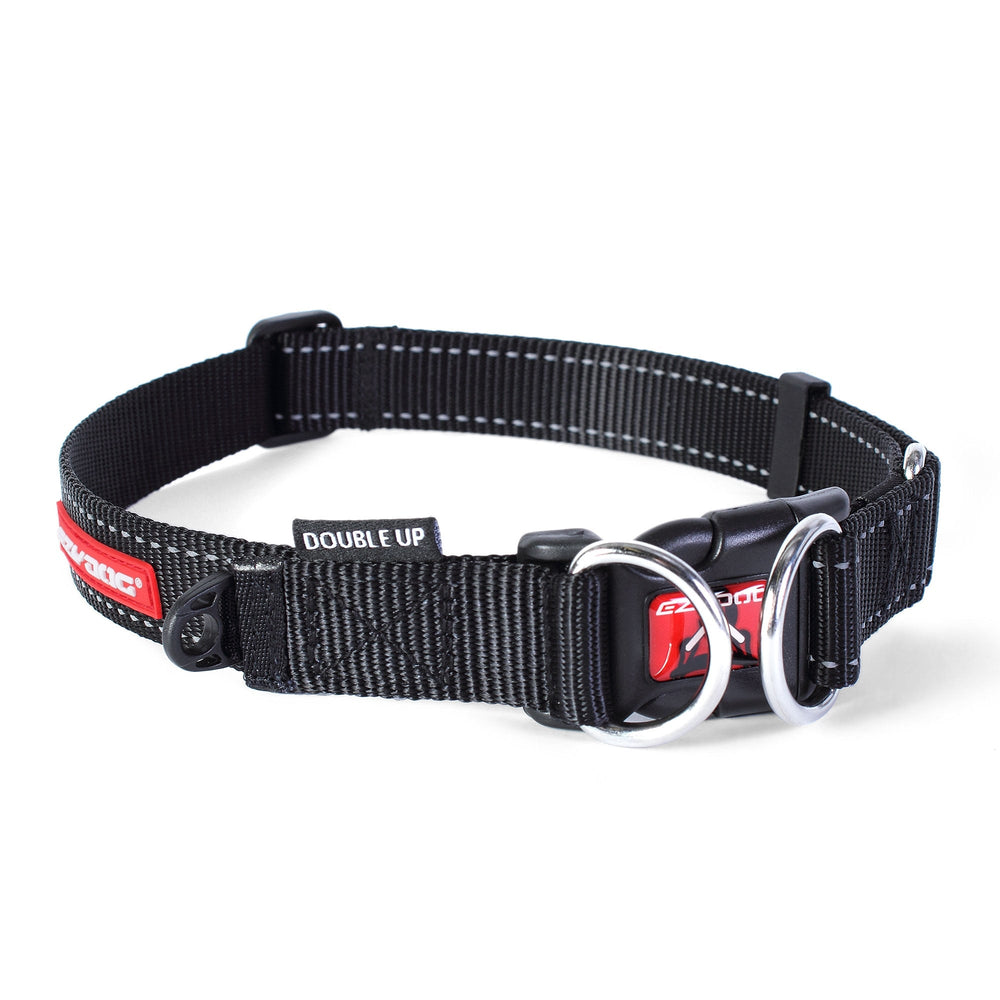 The EzyDog Double-Up Dog Collar in Black#Black