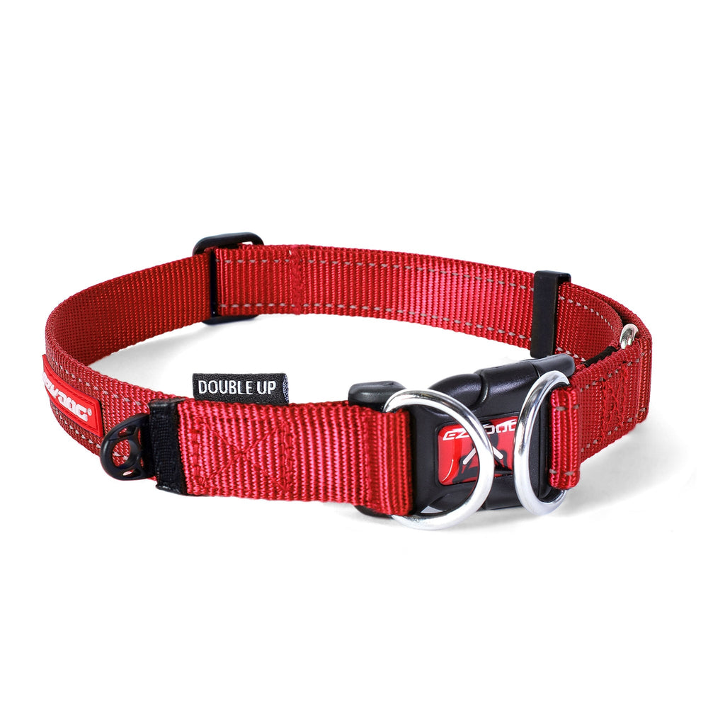 The EzyDog Double-Up Dog Collar in Red#Red