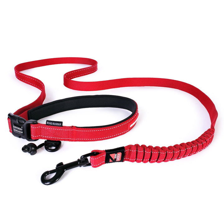 The EzyDog Road Runner Zero Shock 7ft Dog Lead in Red#Red