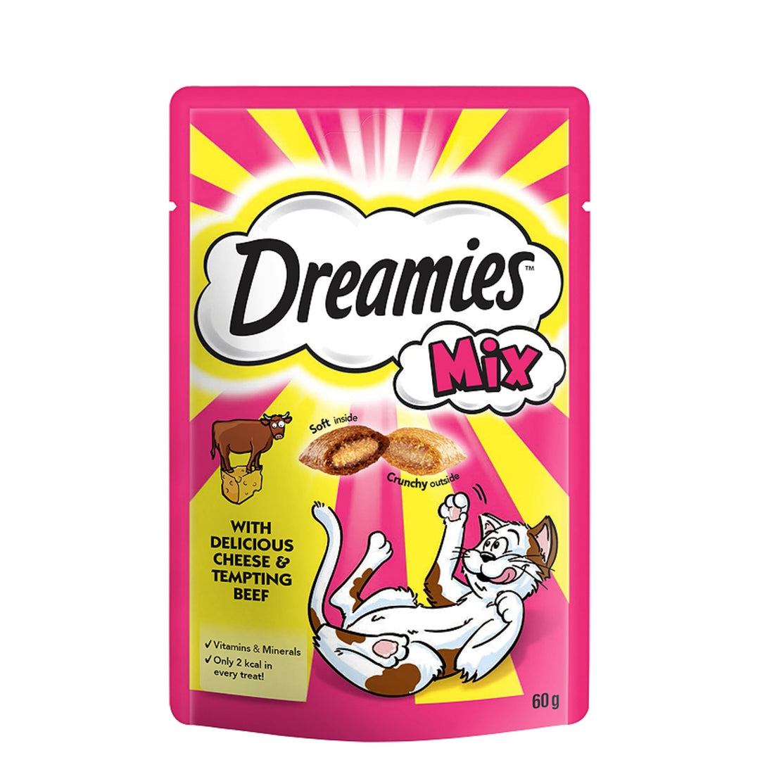 Dreamies Mix Cat Treats with Beef & Cheese 60g