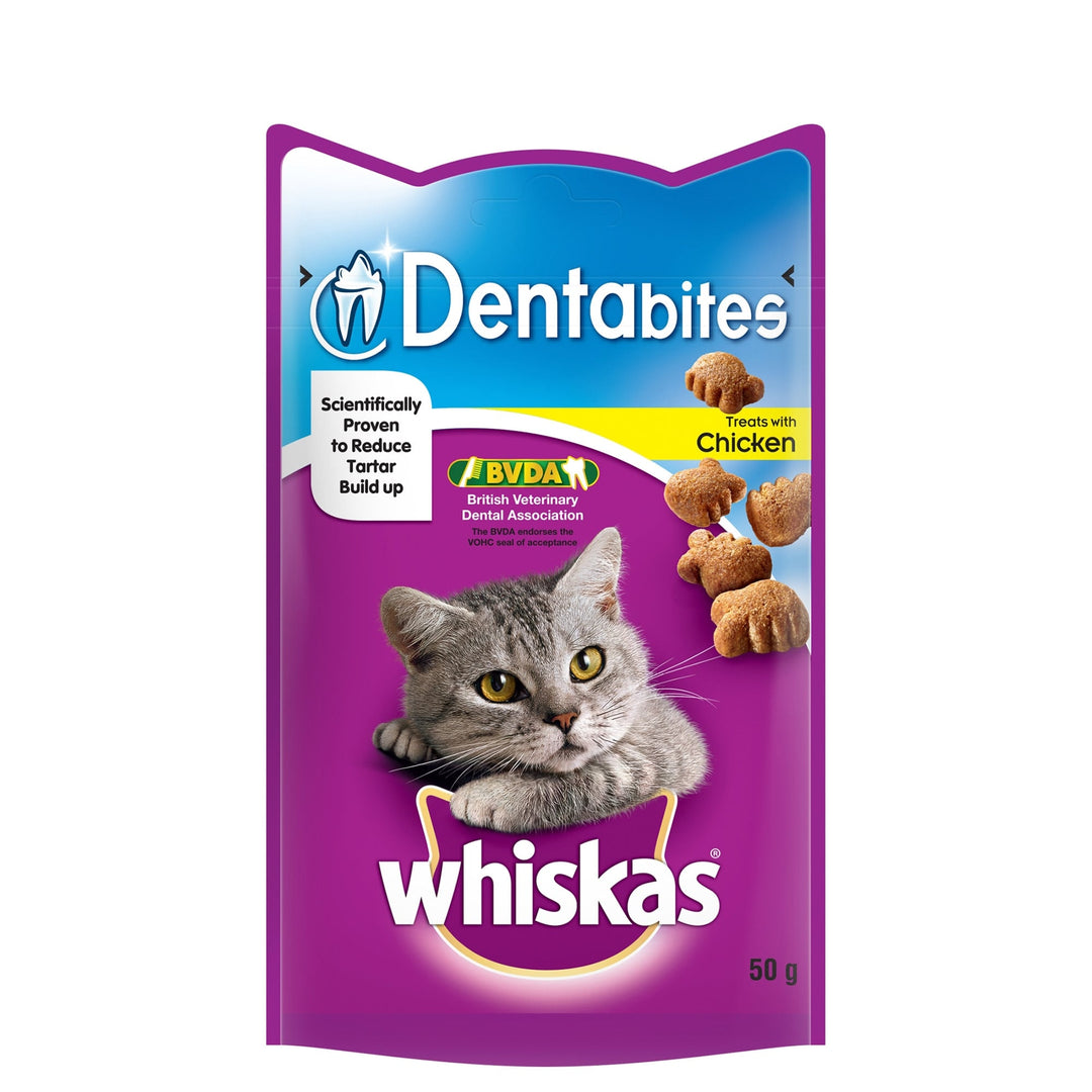 Whiskas Dentabites Cat Treats with Chicken 50g