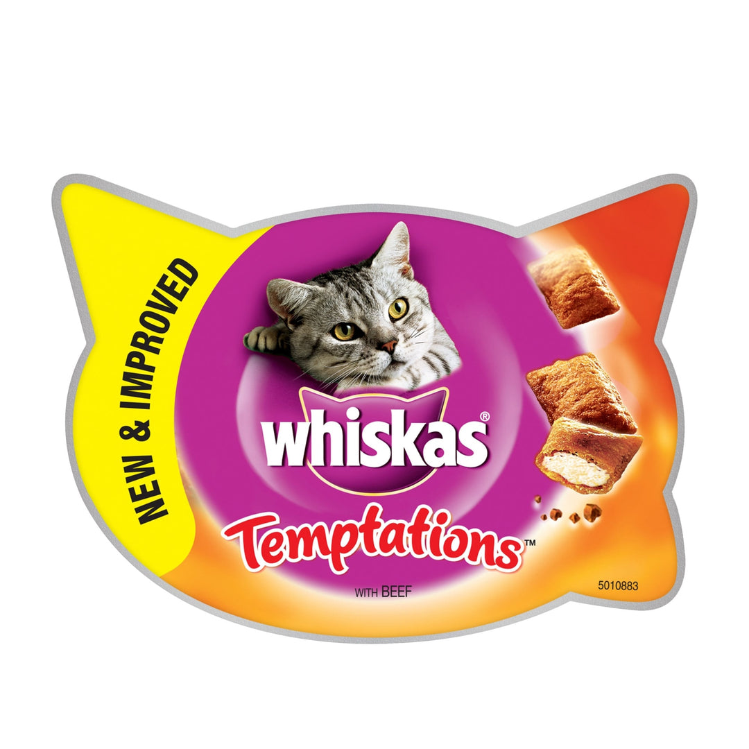 Whiskas Temptations Cat Treats with Beef 60g