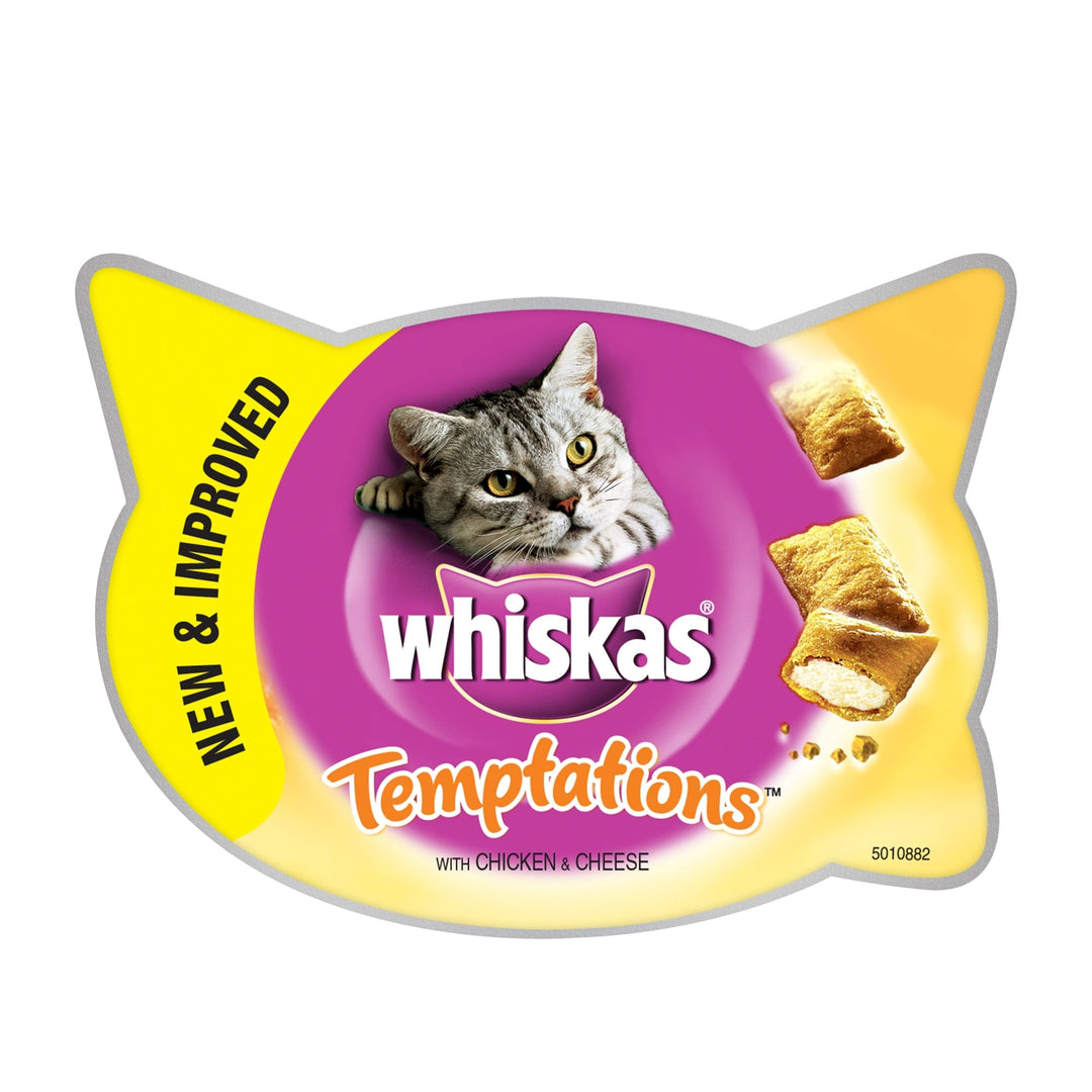 Whiskas Temptations Cat Treats with Chicken & Cheese 60g