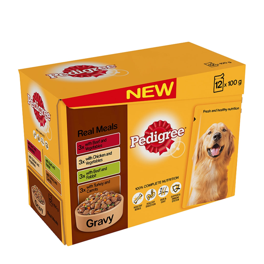Pedigree Pouch Real Meals in Gravy 12 x 100g