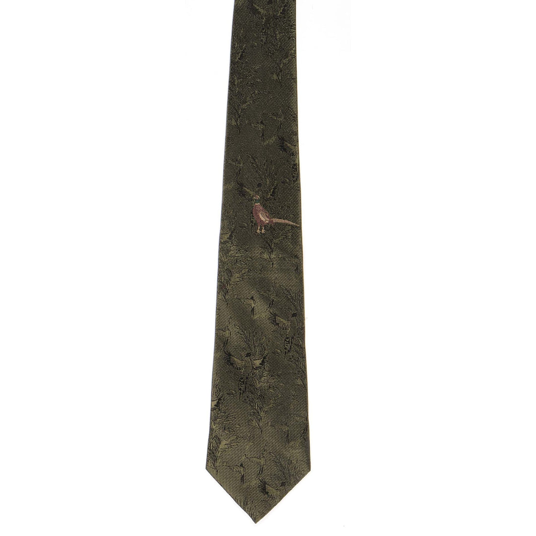 The Bisley Country Single Pheasant Tie in Green#Green