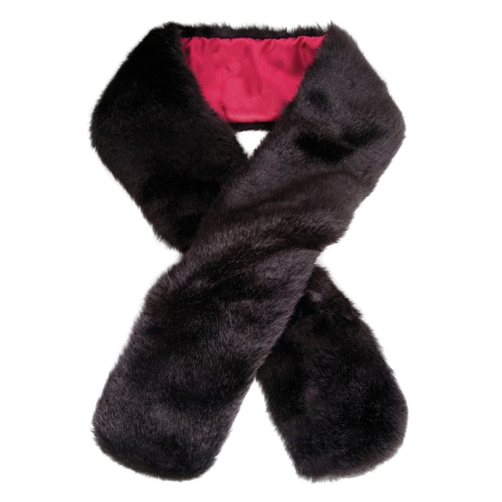 The Dubarry Ladies Faux Fur Scarf in Black#Black