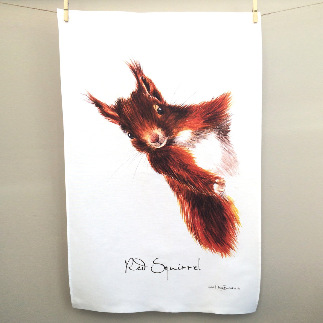 Clare Baird Red Squirrel Tea Towel
