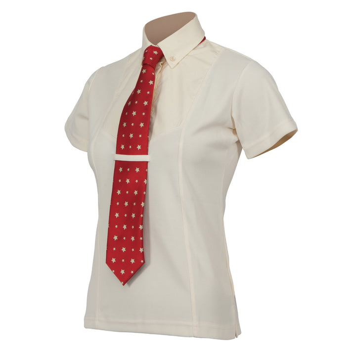 Shires Ladies Short Sleeve Tie Shirt#Yellow