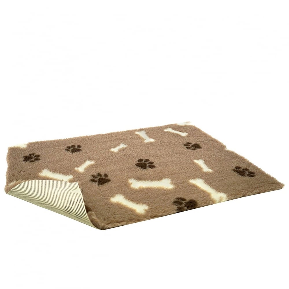 The Vetbed Bone & Paw Print Nonslip Dog Blanket Bed in Beige#Beige