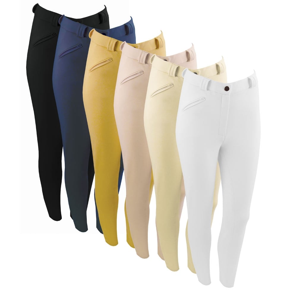 The Equetech Ladies Grip Seat Breeches in Yellow#Yellow