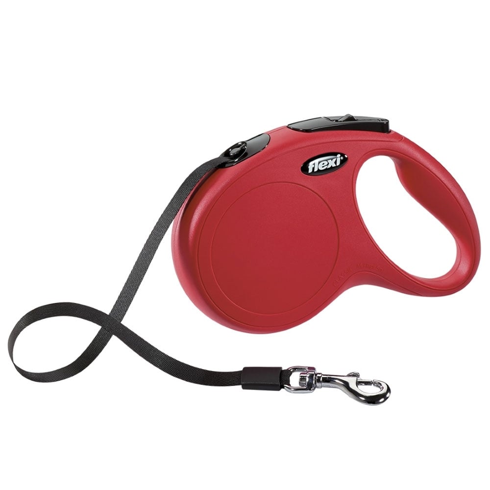 The Flexi Classic 5mtr Tape Extendable Lead in Red#Red