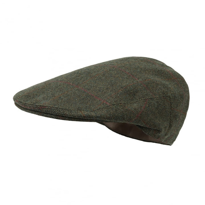 Schoffel Mens Tweed Classic Flat Cap in Dark Green#Dark Green