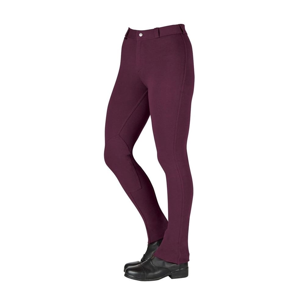 Saxon Ladies Warm Up II Cotton Stretch Jodhpurs in Purple#Purple