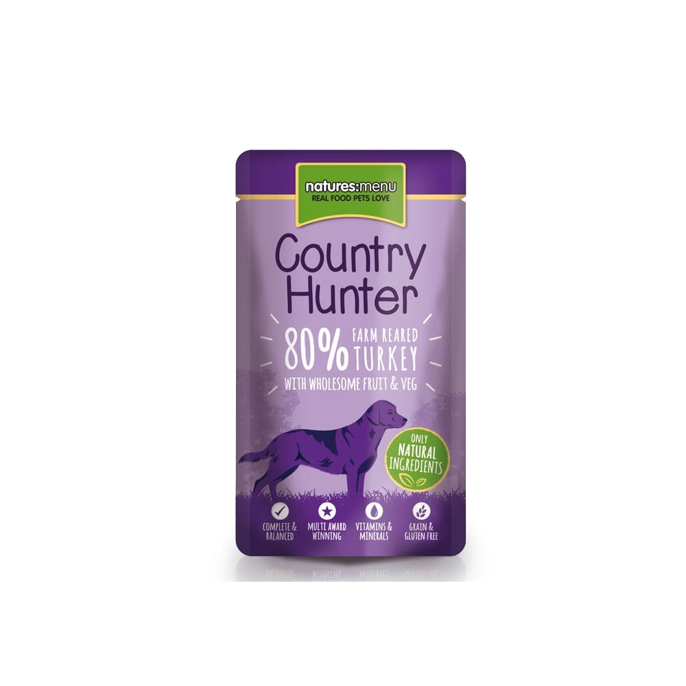 Natures Menu Country Hunter Farm Reared Turkey Grain Free Dog Food (6x150g Pouches) 6 x 150g