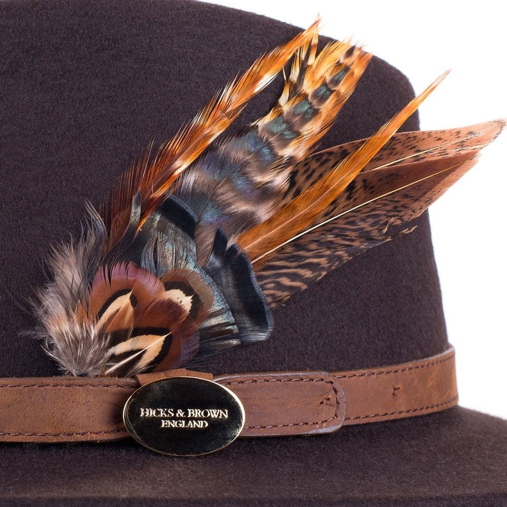 Hicks & Brown Suffolk Fedora with Gamebird Feathers
