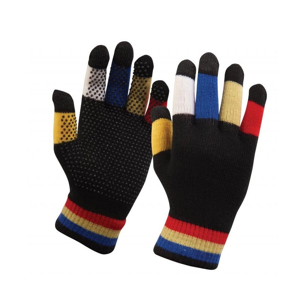 The Dublin Magic Fit Multi-Coloured Pimple Grip Gloves in Black#Black